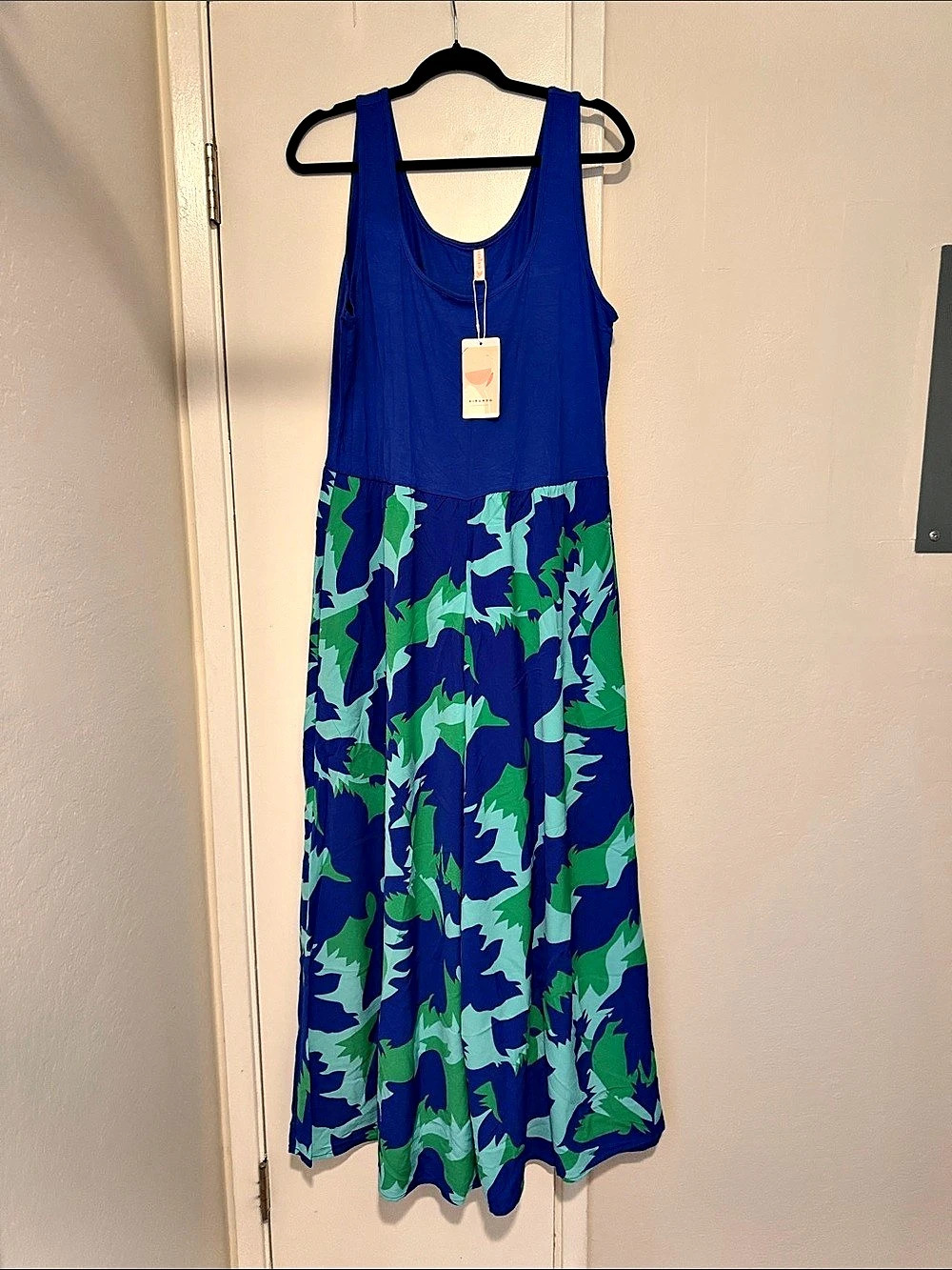Kirundo Blue & Green Abstract Jumpsuit